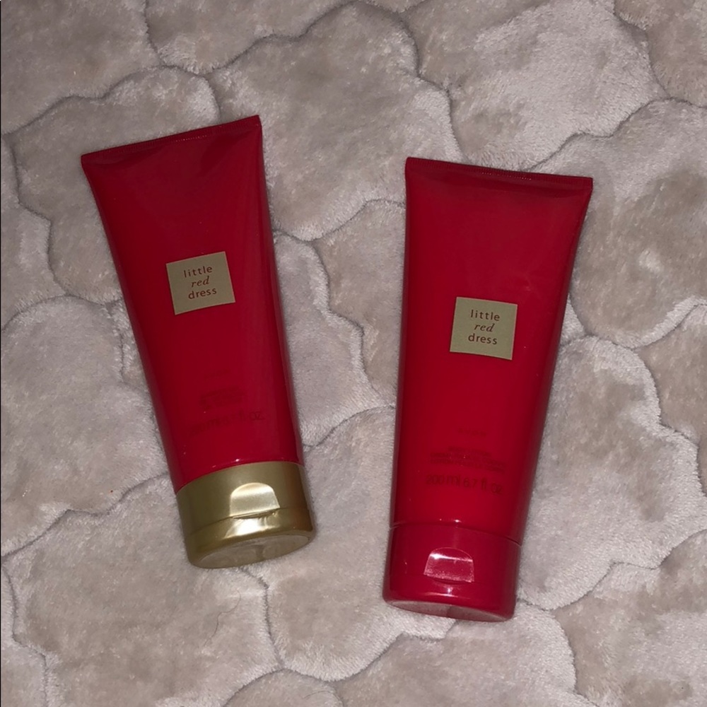 Avon “Little Red Dress” shower gel and body lotion